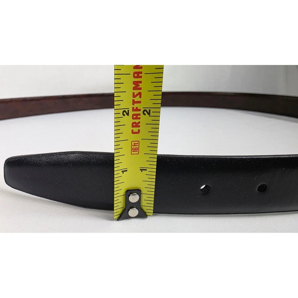 Statements @BT Belt Mens Size 42 Reversible Black Brown Silver Tone Buckle NEW